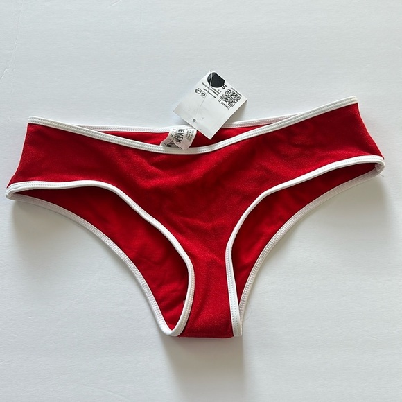 NWT Forever 21 Terry Cloth Red Bikini Bottom Sz SM - Picture 1 of 3